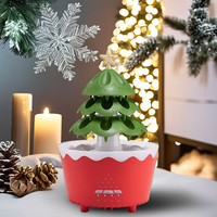 Nouveauté Diffuseur d'aromathérapie Arbre de Noël 250ML avec lumière LED, humidificateur à gouttes de pluie style nuage, diffuseur de brume d'huiles essentielles