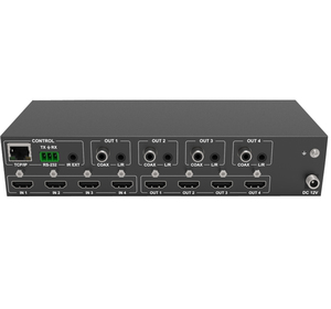 Commutateur matriciel <span class=keywords><strong>HDMI</strong></span> 4x4 pour 2.0 18 Gbps 4K en métal avec contrôle central TCP/IP RS232 et télécommande - Product Image 1