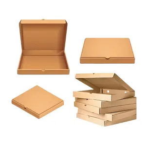 Gratis sampel kotak Pizza kertas daur ulang Logo khusus dan kemasan makanan kelas makanan cetak