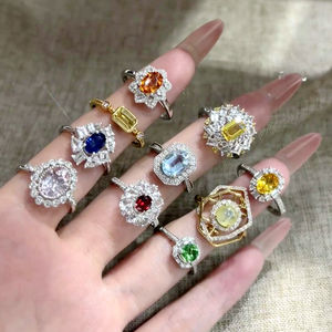 Anillos finos de oro rosa y plata, anillos antiguos de plata chapada en oro con piedra natural, anillos de plata con ópalo azul - Product Image 1