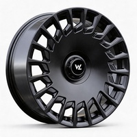 Nouvelles jantes monobloc forgées WL Custom 4 pièces, design multi-rayons concave, peinture noir mat, alliage, 17-24 pouces, compatibles avec la plupart des véhicules