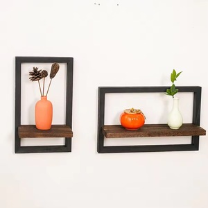 Étagère murale en bois rectangulaire à un seul niveau, rangement flottant pour le salon, décoration intérieure, présentoir pour vases et ornements - Product Image 3