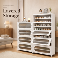 Meuble de rangement en acier pour chaussures d'entrée, organisateur domestique pour chaussures, sandales, baskets, bottes et accessoires de maison