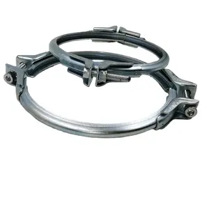 Air duct 100mm galvanized steel flange pipe quick release flange pipe locking clamp for dust collection system
