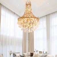 Lustre en cristal artisanal de luxe, grandes lampes en laiton, décoration intérieure, hôtel, villa, maison, escalier, E26, moyen