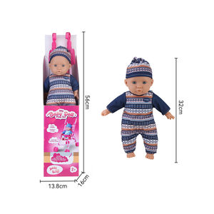 รถเข็นเด็กแบบโลหะสีชมพูพร้อมตุ๊กตาขนาด 32 ซม. สำหรับเด็กผู้หญิง ของเล่นบทบาทสมมติ เล่นเป็นพ่อแม่ ทำกิจกรรมในร่มและกลางแจ้ง - Product Image 4