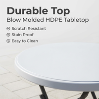 Table de bar moderne en plastique avec structure en fer, table de cocktail blanche pour hôtel extérieur, durable et écologique