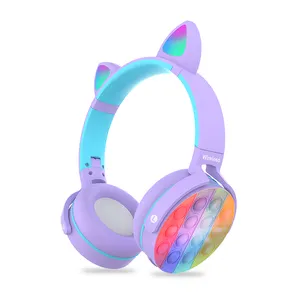 Regalo Fidget Juguetes | Juguetes Fidget | Fidget juguetes de empujar de JKK-pop auriculares bluetooth para los niños con LED luz de flash juguetes auriculares los niños regalo