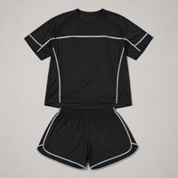 Ensemble de course réfléchissant 2 pièces pour homme grande taille, 300g, séchage rapide, t-shirt et short, bande 3M à 360 degrés, antibactérien