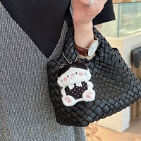 Porte-clés en peluche chat siamois Kawaii en gros, poupée chaton douce et rembourrée, ornement pour sac à dos ou sac de voiture, cadeau souvenir pour fête d'anniversaire