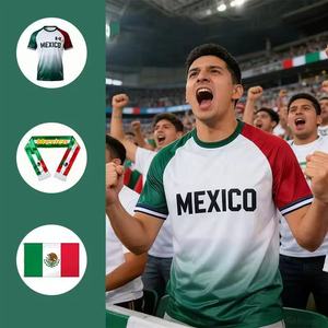 เสื้อแฟนคลับสนามกีฬา 2026 โพลีเอสเตอร์ 100% พิมพ์ลายด้วยความร้อน ระบายอากาศได้ดี แห้งเร็ว แขนสั้น สำหรับผู้ชายและผู้หญิง - Product Image 1