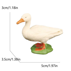 Modèles d'animaux de ferme simulés en PVC pour l'exportation, Série Canards : Canards femelles à tête verte, blancs et jaunes, couleur sable d'automne - Product Image 2