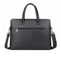 Sac pour ordinateur portable en cuir véritable de haute qualité, sac de bureau classique de luxe noir avec logo personnalisé, sac de transport pour documents professionnels