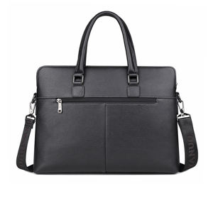 OEMカスタムロゴ入り ブラック 高級 クラシック ビジネス書類 ノートパソコンバッグ 高品質 本革 オフィス 通勤 ブリーフケースバッグ - Product Image 3