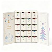 Boîte-cadeau rigide en matériaux recyclés personnalisés pour chocolats et bonbons, calendrier de l'avent de 24 jours, fermeture magnétique, boîte-cadeau de Noël pour enfants