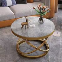 Tables basses modernes et portables de style nordique, rondes, simples, en métal, de luxe léger, pour salon, table de chevet, chambre à coucher