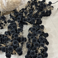 IFG usine personnalisé mariage pièce maîtresse décorations soie artificielle fleur noire coureur