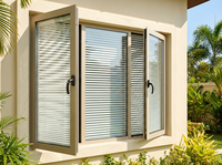 Persianas de Vidrio con Control de Privacidad y Ajuste Magnético con Palanca QS MD90 para Ventanas Abatibles de Sala de Estar