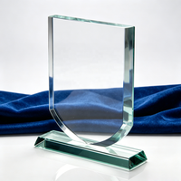Plaque de trophée en verre de jade à prix d'usine, récompense en verre cristal vierge pour gravure laser personnalisée