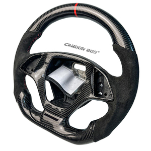 Volant en fibre de carbone noire de qualité pour Chevrolet <span class=keywords><strong>Corvette</strong></span> C7 avec Alcantara bleu, vente directe d'usine - Product Image 4