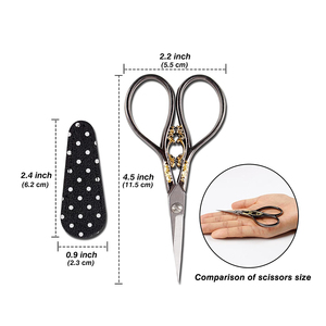 Ciseaux à broder demi-ornés dorés Stork Design, en acier inoxydable, à pointe aiguisée, pour couper les fils, outil de couture multicolore, vente en gros - Product Image 2