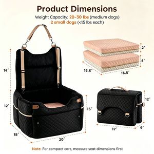Nouveau siège de voiture pliable pour <span class=keywords><strong>chien</strong></span>, pour siège avant de voiture, avec rangement facile et en tissu - Product Image 4