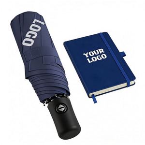 Paraguas Promocional Compacto de Viaje con Apertura Automática, Tela Pongee Impermeable, 3 Pliegues, para Sol y Lluvia, con Logotipo - Product Image 1