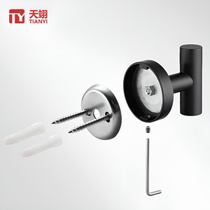 TIANYI Wholesale No Drill Brushed Stainless Steel Hook Self Adhesive Square Hanger For Towel Robe Coat And Clothes Wall Storage - Product Image 3