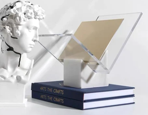 Nhà máy tùy chỉnh bán buôn Acrylic hiển thị đứng Brochure chủ đứng bookrack hiển thị Tạp Chí giá lucite Vàng rõ ràng - Product Image 5