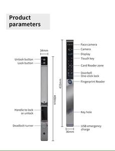 Ip68 עמיד למים 3D זיהוי פנים ape68 app נדנדה דלת הזזה מנעול נעילה דיגיטלי טביעת אצבע דיגיטלי נעילה עם מצלמה - Product Image 6