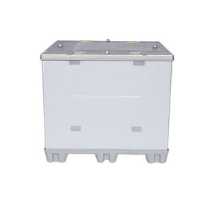 Boîte-palette en plastique Jumbo de <span class=keywords><strong>2000</strong></span> litres avec réservoir de stockage de liquide en vrac à orifice de remplissage supérieur pour détergents industriels et solutions chimiques - Product Image 6
