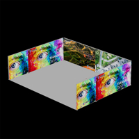 Système de stand d'exposition modulaire en tissu tendu double face avec éclairage LED, mur d'affichage rétroéclairé, toile de fond publicitaire pour salon professionnel