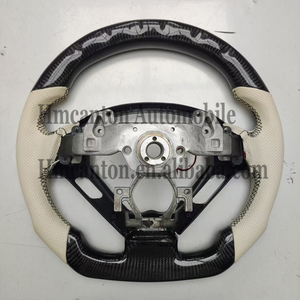 Volante Deportivo Popular de Fibra de Carbono con Agarre de Cuero Perforado y Luces LED, Compatible con Infiniti G27 G37 - Product Image 3