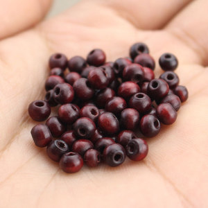 <b>Red</b> Wooden Beads 4 5mm Round Dyed Loose Beads For <b>Bracelet</b> Making DIY Spacer Beads 15g Approximately 280 Pieces - Product Image 4