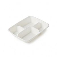 Plateau alimentaire multi-compartiments, assiette biodégradable, plateau scolaire jetable à 6 compartiments, pack combo Thali