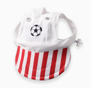 Haustier-Fußballmütze Hunde-Baseballkappe Katzen-Sonnenblende mit Ohrlöchern Verstellbarer UV-Schutz für den Sommer Fußball-Thema Haustier-Baseballkappe - Product Image 5