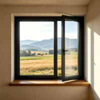 Ventanas de Triple Cristal con Certificación PHI para Casas Pasivas, Aislamiento Térmico con Argón, Valor U Bajo de 0.70, Rotura de Puente Térmico, Aleación de Ti-Mg, NFRC AAMA