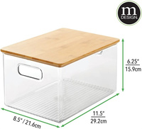 Organisateur de paquets, bocaux, Snacks, pâtes, en plastique transparent, armoire de cuisine empilable, boîte de rangement des aliments avec poignées et Bam