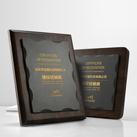 Trophée en marbre écologique, plaque de récompense en bois personnalisée avec métal plaqué noir, médaillon en bois pour le Nigéria