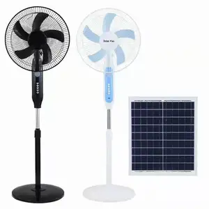 2024 Hot Selling DC 12V 16 Inch Fan Solar Energy House Bedroom Staning Low Noise Retractable Metal Floor Fan