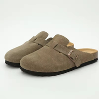 Mules classiques de luxe en gros, confortables, en daim de vache, sabots plats à bout fermé pour hommes et femmes, pantoufles de marque de créateur populaires avec soutien de la voûte plantaire