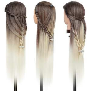 Tête d'entraînement de mannequin de Style droit de haute qualité avec des cheveux pour tresser la pratique de la coupe de cheveux tête de Mannequin de maquillage de haute qualité - Product Image 6