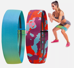 Exercice de fitness en profondeur coton motif personnalisé cercle court bandes de butin <span class=keywords><strong>3</strong></span> ensemble avec sac hanche anti-dérapant tissu bandes de résistance ensemble - Product Image 1