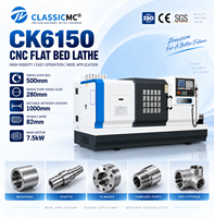 Tour CNC horizontal CK6150, broche A2-8, alésage 82 mm, banc plat, portée maximale de rotation 500 mm pour le tournage de tiges et de pièces hydrauliques en métal