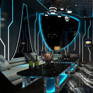 Lujo moderno Led KTV Karaoke Café Bar Mesa Muebles Tamaño Color Vidrio templado Personalizado Metal Acero inoxidable Barra pequeña - Product Image 3