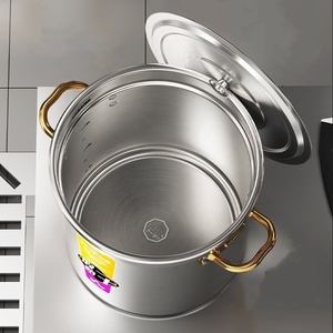 Marmite de cuisson commerciale professionnelle en acier inoxydable pour restaurant, grande marmite de cuisine profonde pour soupes et bouillons - Product Image 5