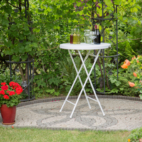 Vente en gros de tables de bar à cocktails haut de gamme pliantes en plastique légères et portables modernes pour les repas dans la cour extérieure et l'hôtel