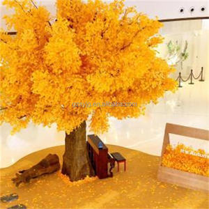 Arbre de <span class=keywords><strong>Ginkgo</strong></span> <span class=keywords><strong>Biloba</strong></span> Artificiel Feuillage d'Automne Doré Plante Artificielle pour la Décoration de la Maison/Bureau 5FT de Hauteur avec Feuilles Réalistes - Product Image 5
