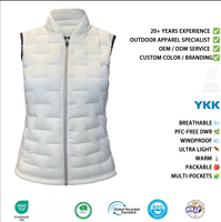 Gilet léger pour femme OEM, en softshell, extensible, avec empiècements latéraux, pour l'extérieur