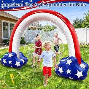 Arroseur pour enfants 8ft x 5.5ft, jouet aquatique extérieur pour le 250e anniversaire, jeux d'eau pour fêtes d'été en jardin, fête de l'Indépendance, pour adultes et enfants - Product Image 4
